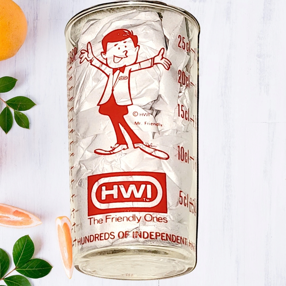 Vintage Hardware Store Marketing Measuring Glass Rare Metric & Imperial